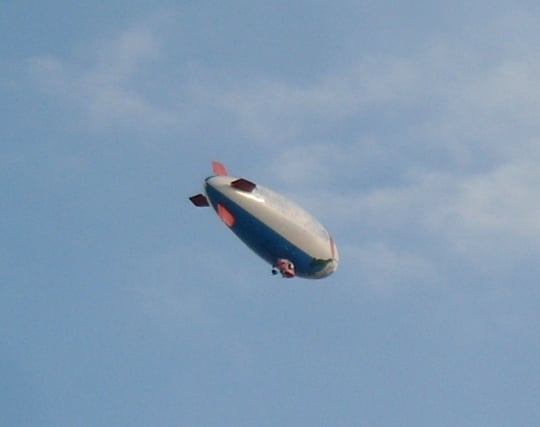 飛行船が空に浮かんでいる夢