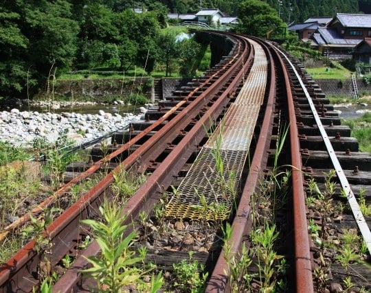 錆びた線路の